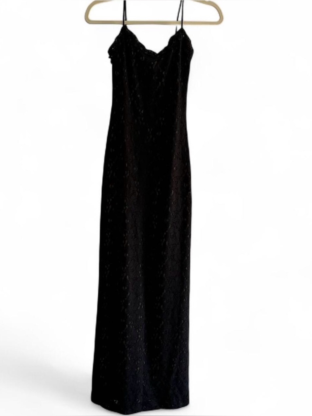Cache Black Sequin Lace Evening Dress